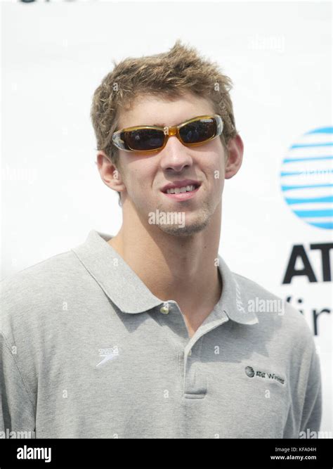 olympic gold medalist swimmer michael phelps at a promotional