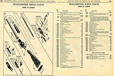 pg print ad  winchester model  carbine rifle parts list ebay