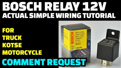 bosch relay  actual wiring diagram tutorial paano gumana youtube