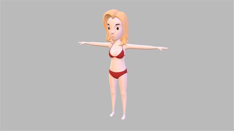 cartoongirl026 bikini girl buy royalty free 3d model by bariacg
