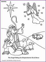 Shepherds Nativity Colouring Angels Biblewise Joseph Korner Páginas Truth sketch template
