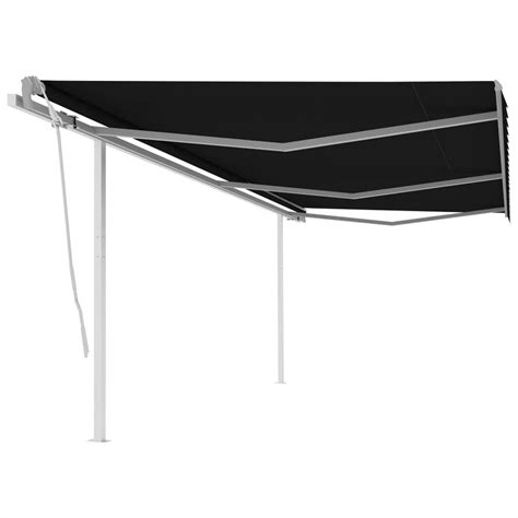 manual retractable awning  posts   anthracite