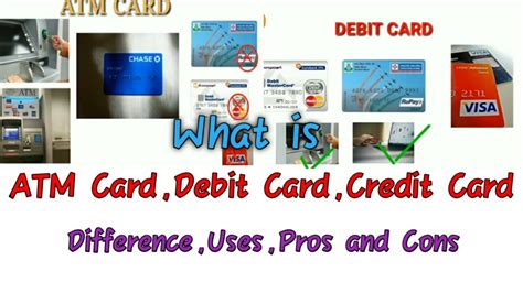 atm card debit card  credit card  differences
