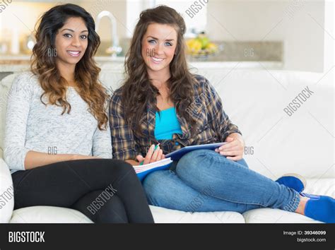 Two Girls Sitting On Image And Photo Free Trial Bigstock