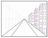 Perspective Point Draw Kids City Drawing Simple Artprojectsforkids sketch template