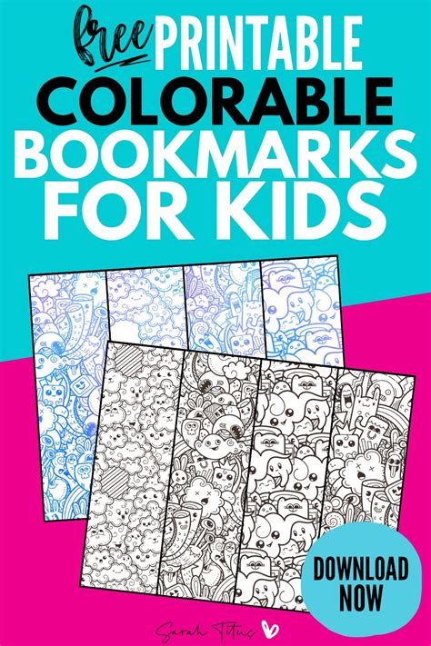 printable colorable bookmarks  kids