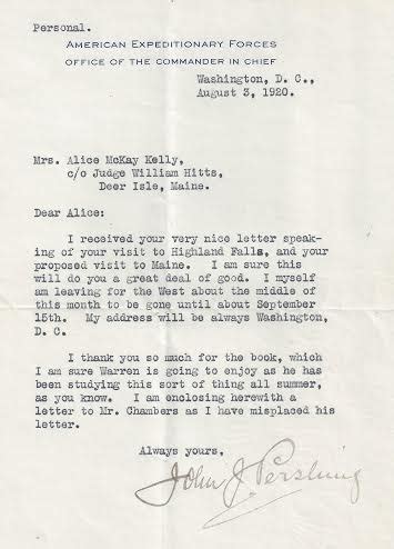 john  pershing autographed letter uncle daveys americana