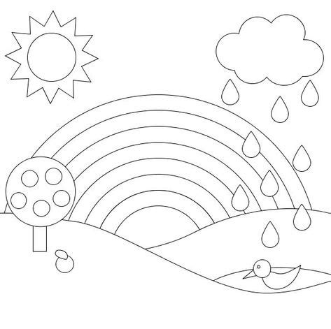 rainbow coloring pages rainbow drawing preschool coloring pages