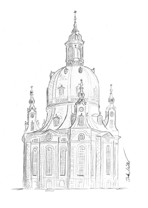 dresden frauenkirche bleistiftzeichnung bleistift portrait vom foto