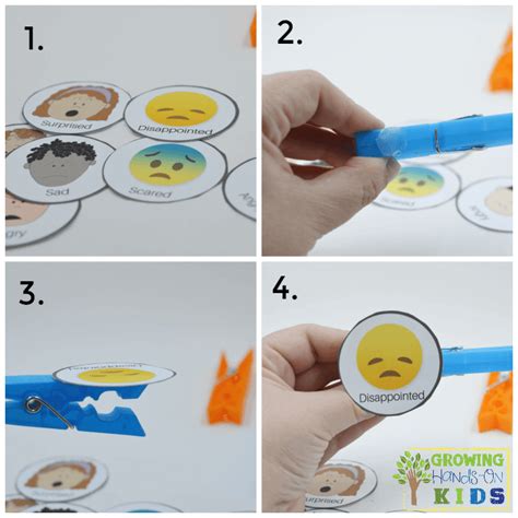 Diy Emotions Clothespins Activity Chart Includes A Free Printable