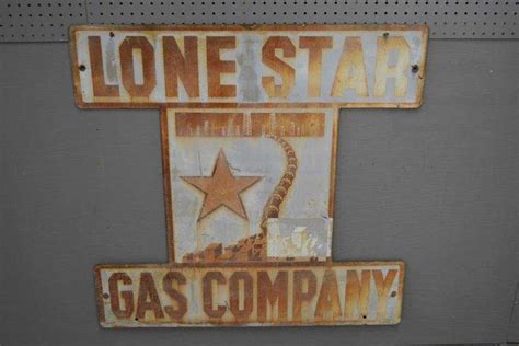 lone star gas company sign metal