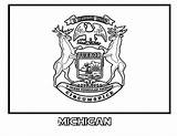 Michigan Coloring State Pages Flag Getcolorings 65kb 464px sketch template