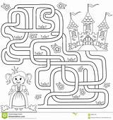 Prinses Labyrint Weinig Kasteel Jonge Geitjes Leuke Spel Vinden sketch template