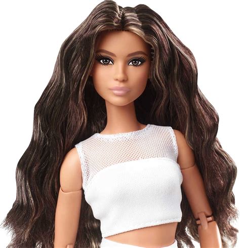 buy barbie signature barbie looks doll brunette wavy hair fully