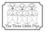 Pigs Colouring Little Three Preview Sheets Sparklebox sketch template