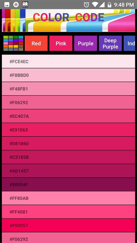 hex color code apk  android