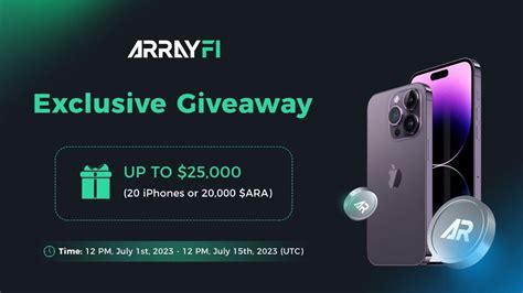 arrayfi exclusive giveaway up to 💲2️⃣5️⃣0️⃣0️⃣0️⃣ join arrayfi s
