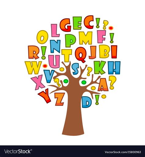 art tree  letters  alphabet   design vector image