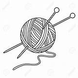 Drawing Yarn Knitting Needles Needle Ball Knit Outline Vector Getdrawings Paintingvalley Clipart Thread sketch template