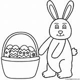 Easter Bunny Basket Coloring Eggs Pages Bunnies Printable Two Print Getdrawings sketch template