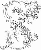 Coloring Pages Alphabet Illuminated Monogram Letters Magic Letter Fancy Monograms Flowered Embroidery Pattern Cap Drop Printable Colouring Patterns Lettering Color sketch template