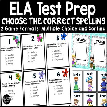 spelling multiple choice test prep   teaching spark tpt