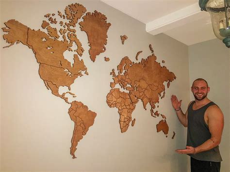 step  step     wooden world map   wall wall maps