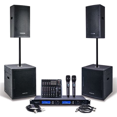 sound town professional pa system set   powered pa speakers  powered subwoofers