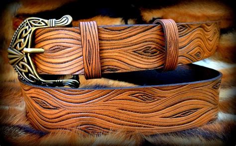 exclusive celtic leather belt hand tooled custom order original