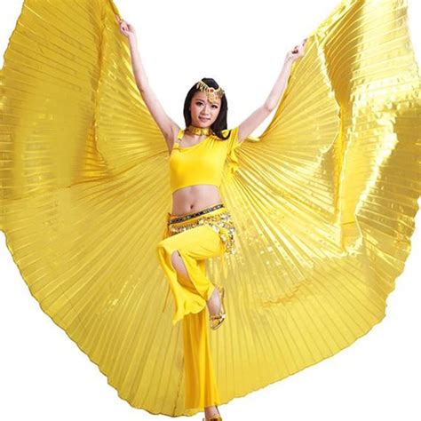 2018 Hot Selling Shining Egyptian Belly Dancing Isis Wings White Belly