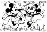Mickey Coloring Minnie Mouse Pages Dancing sketch template