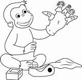 Coloring Puppets Puppet Pages Curious George Game Fingers Playing Hand Georges Color Cartoon Coloringpages101 sketch template