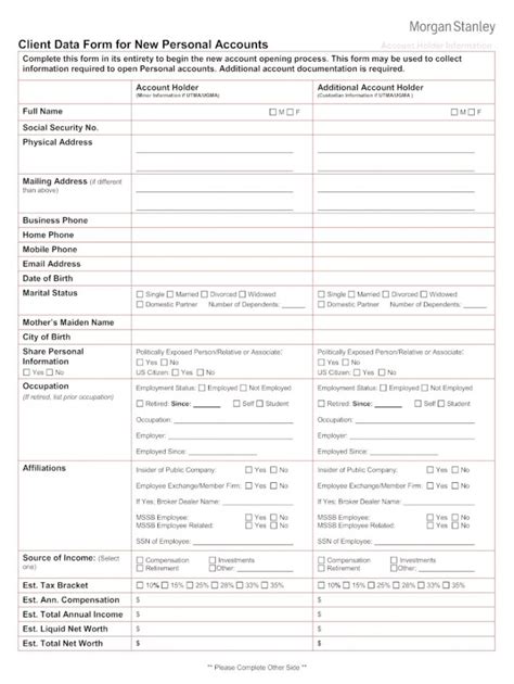 accounting client information sheet template