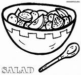 Salad Coloring Pages Drawing Plate Getdrawings Print sketch template