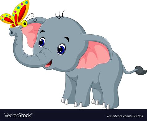 cute elephant cartoon royalty free vector image