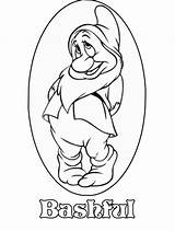 Pages Snow Coloring Dwarfs Disney Seven Bashful sketch template