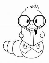 Bookworm Coloring Drawing Template Getdrawings Pages Templates sketch template