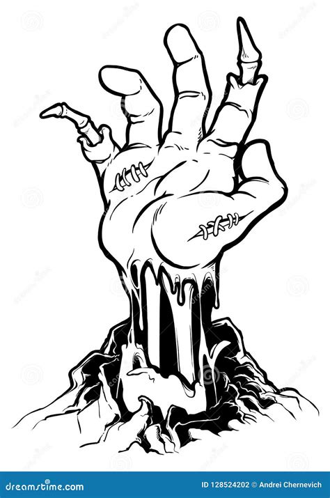halloween illustration severed zombie hand stock vector
