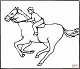 Horse Coloring Pages Derby Jockey Galloping Kentucky Man Printable Race Color Print Printables Gif sketch template