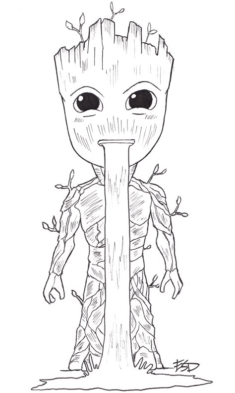 groot coloring  pencil coloring pages