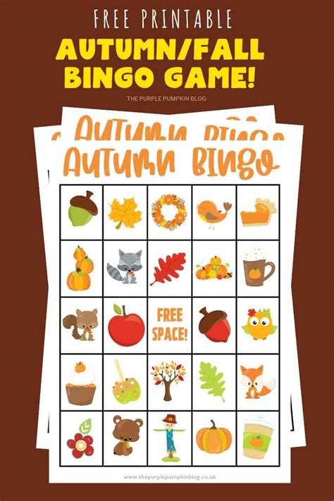 printable autumn bingo cards  fall family fun