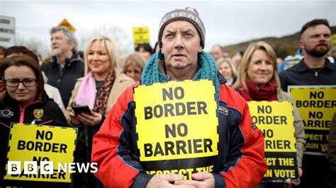 brexit protests held  irish border
