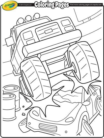 give  monster truck scene  color   printable coloring