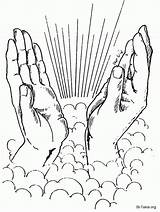 Hands Praying Coloring Drawing Tattoo Printable Pages Line Dove Rosary Sketch Open Hand Jesus Cupped Step Clipart Helping Color Drawings sketch template