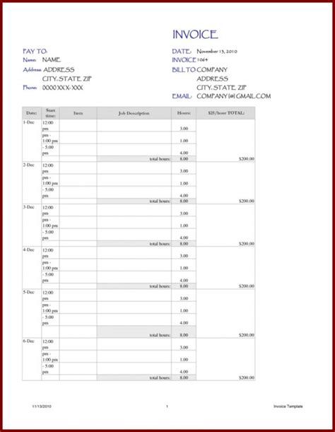 attorney billable hours invoice template   invoice template