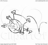 Energetic Cartwheel Doing Girl Outline Illustration Cartoon Royalty Toonaday Rf Clip Clipart Regarding Notes sketch template