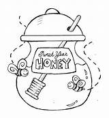 Honey Coloring Jar Sweet Year Eve Years Party Pages Template Kids Sketch sketch template