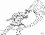 Zelda Sword Skyward Coloring Legend Pages Silhouettes sketch template