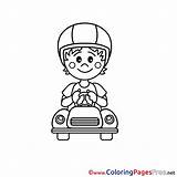 Driver Coloring Pages Kids Sheet Title sketch template