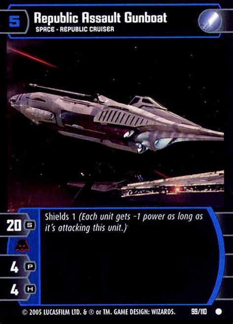republic assault gunboat card star wars trading card game